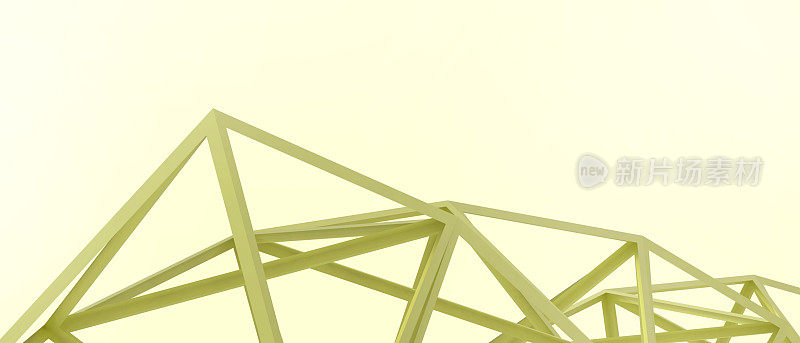 黄色背景与建筑结构设计的灵感与目标概念。banner,website,Copy Space -3d渲染